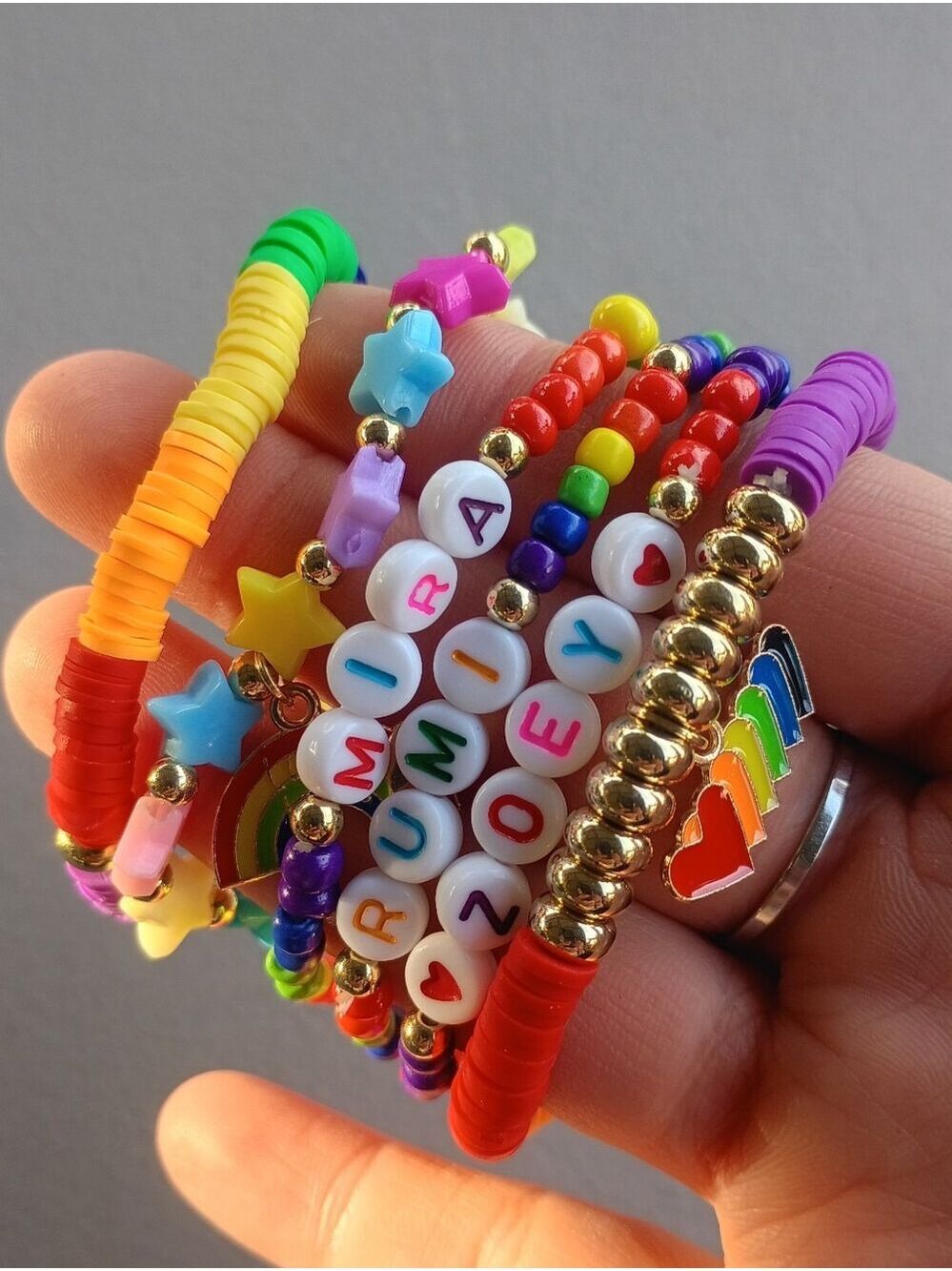 6 Piece K-pop Demon Hunters Rainbow Bracelet Set